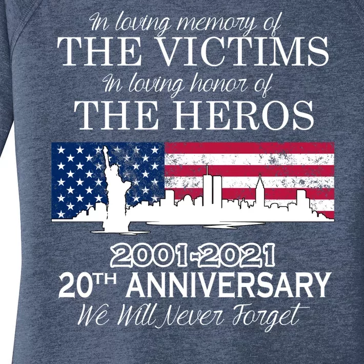 In Loving Memory Of The Victims Heroes 9/11 20th Anniversary Women's Perfect Tri Tunic Long Sleeve Shirt