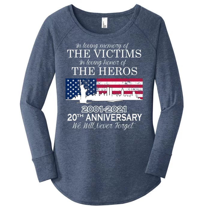 In Loving Memory Of The Victims Heroes 9/11 20th Anniversary Women's Perfect Tri Tunic Long Sleeve Shirt