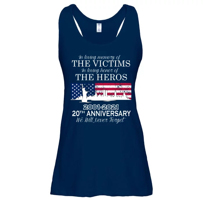 In Loving Memory Of The Victims Heroes 9/11 20th Anniversary Ladies Essential Flowy Tank