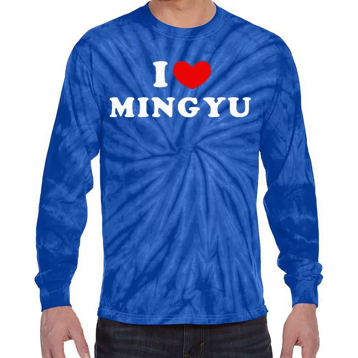 I Love Mingyu I Heart Mingyu Tie-Dye Long Sleeve Shirt