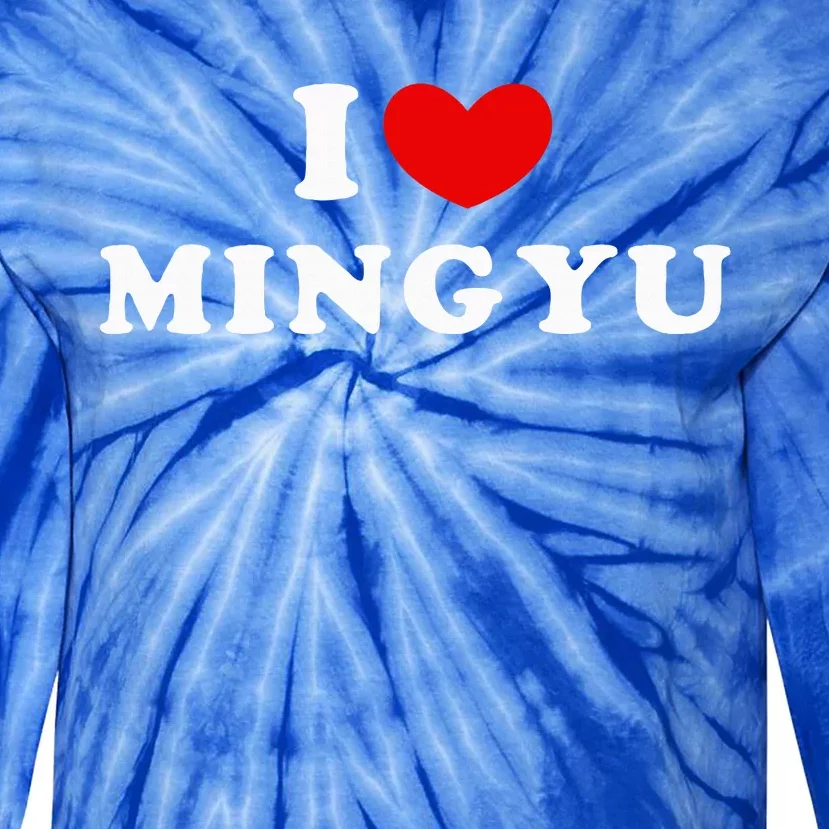 I Love Mingyu I Heart Mingyu Tie-Dye Long Sleeve Shirt