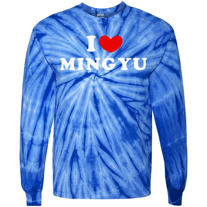 I Love Mingyu I Heart Mingyu Tie-Dye Long Sleeve Shirt