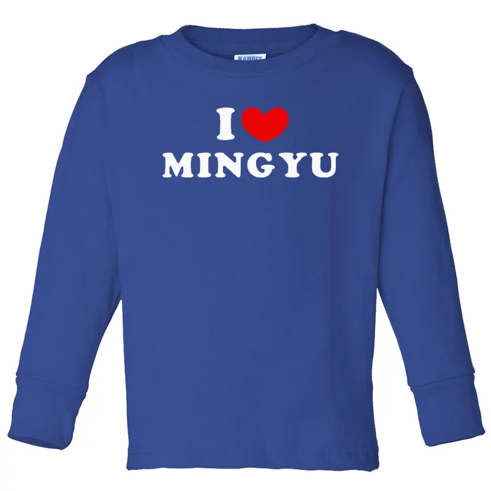 I Love Mingyu I Heart Mingyu Toddler Long Sleeve Shirt