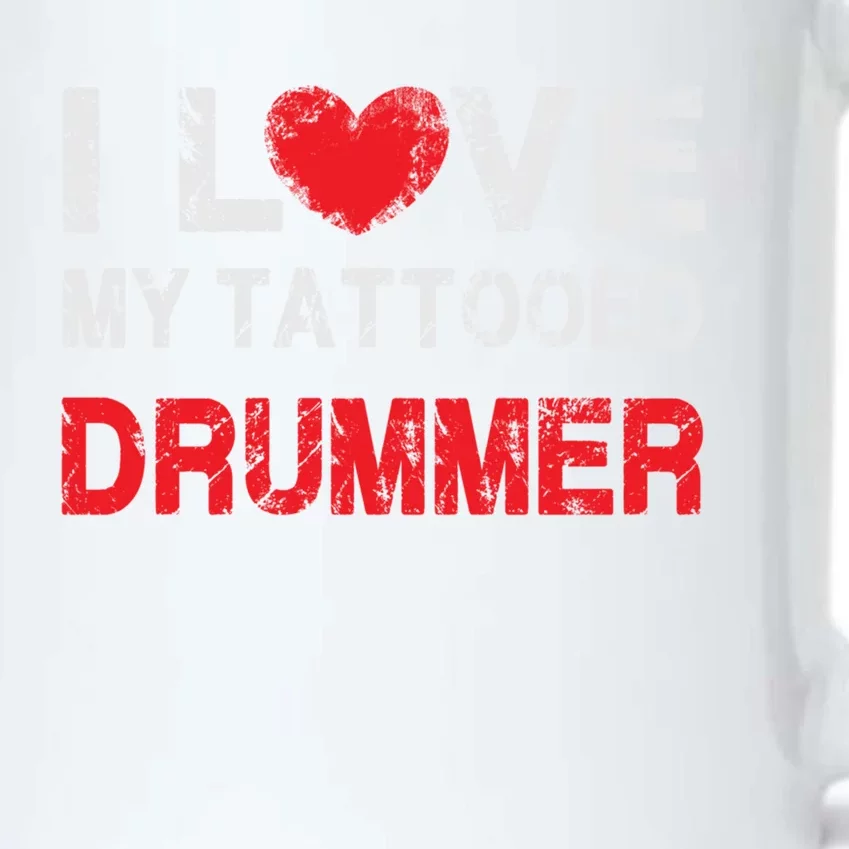 I Love My Tattooed Drummer Musician Dating Spouse Funny Gift Black Color Changing Mug