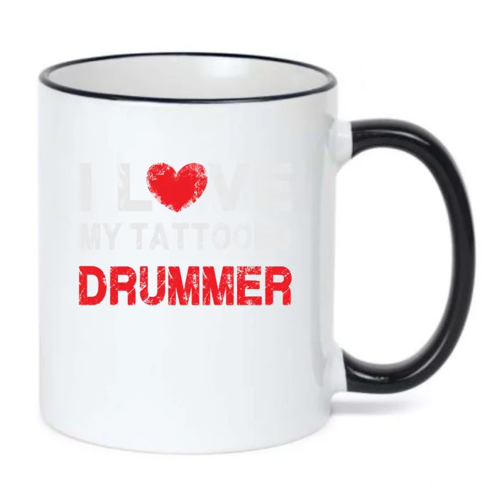 I Love My Tattooed Drummer Musician Dating Spouse Funny Gift Black Color Changing Mug