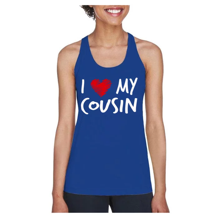 I Love My Cousin Valentines Outfit Matching Family Gift Women's Racerback Tank