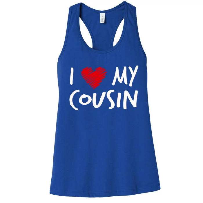 I Love My Cousin Valentines Outfit Matching Family Gift Women's Racerback Tank