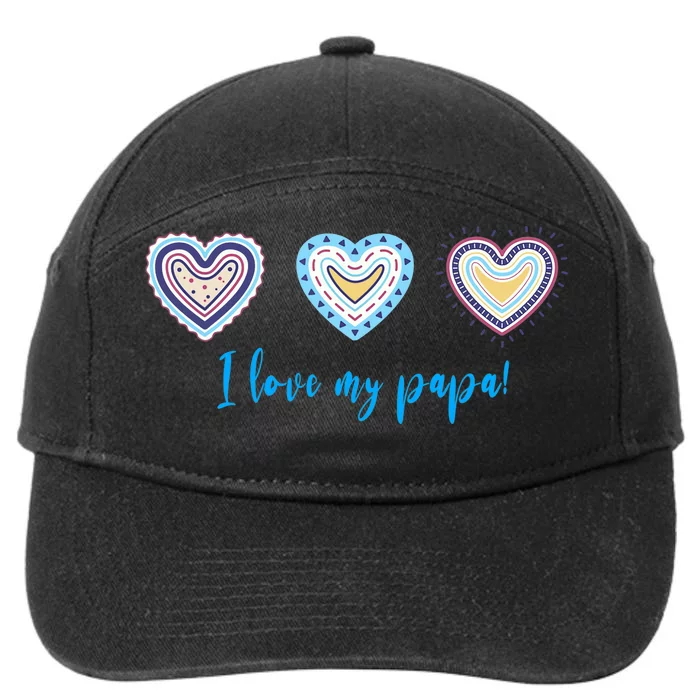 I Love My Papa Modern Boho Style 7-Panel Snapback Hat