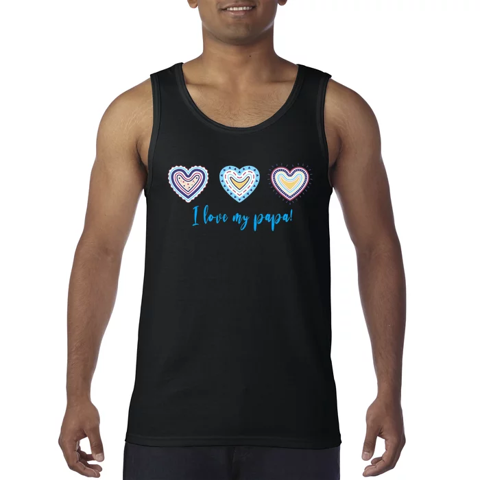 I Love My Papa Modern Boho Style Tank Top