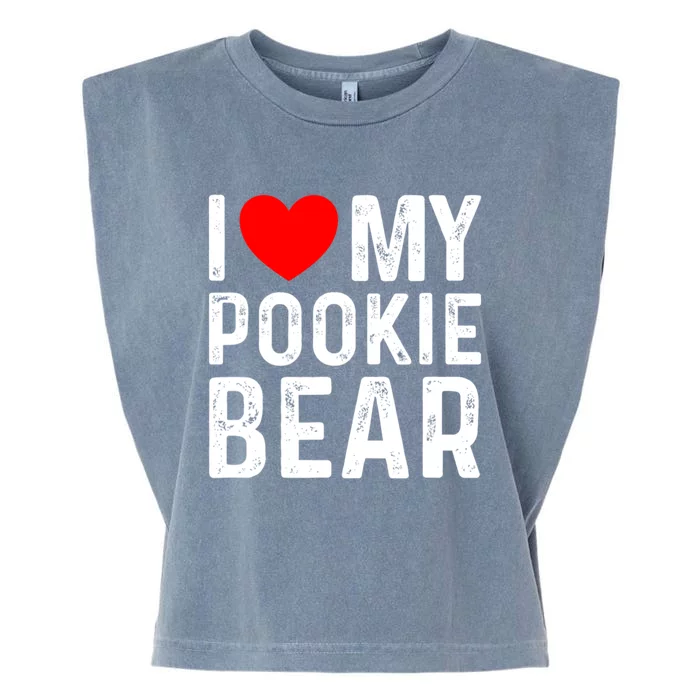 I Love My Pookie Bear ValentineS Day Garment-Dyed Women's Muscle Tee