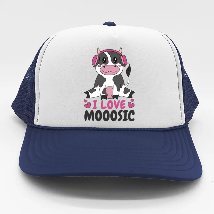 I Love Music Cow Trucker Hat