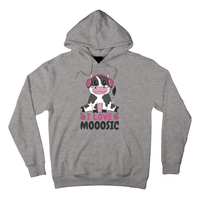 I Love Music Cow Tall Hoodie