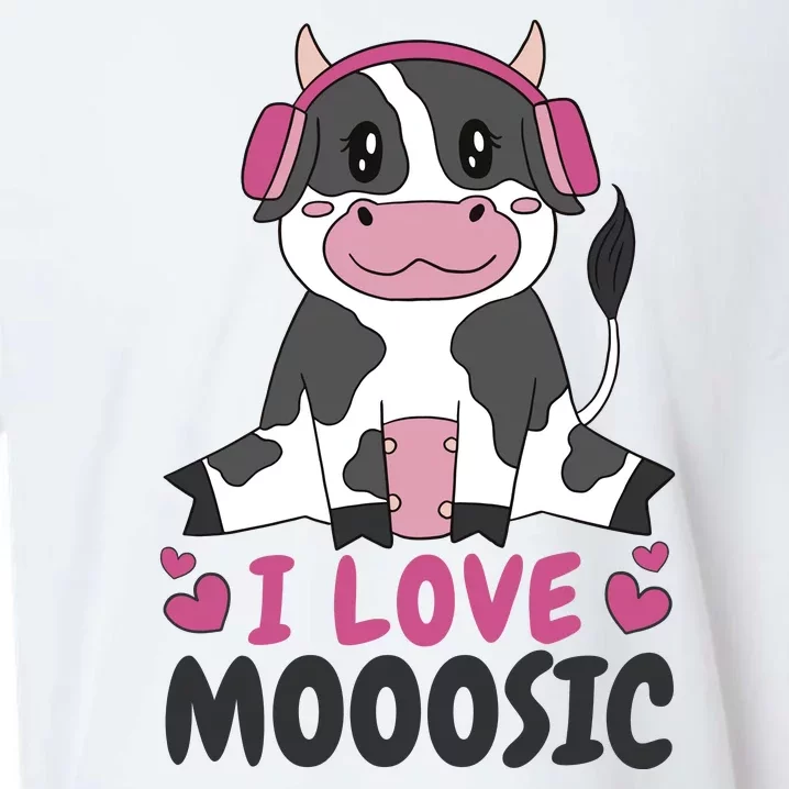 I Love Music Cow Sueded Cloud Jersey T-Shirt