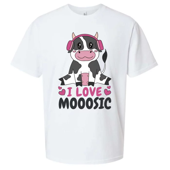 I Love Music Cow Sueded Cloud Jersey T-Shirt