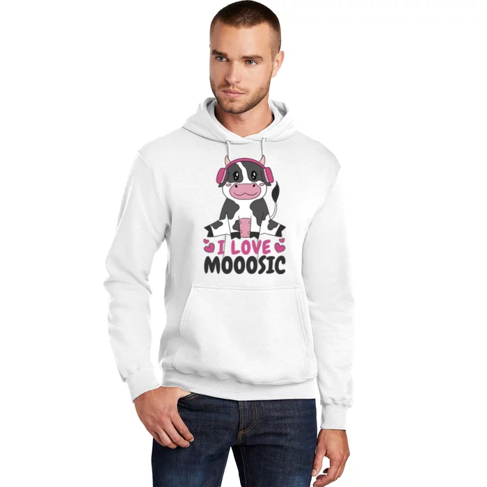 I Love Music Cow Hoodie