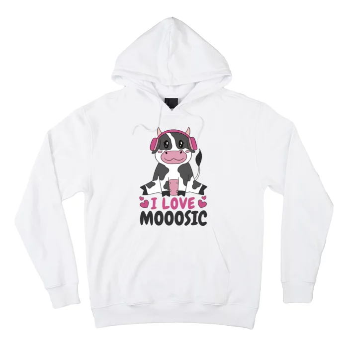 I Love Music Cow Hoodie