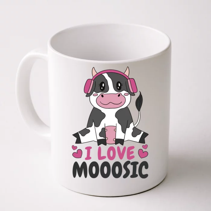 I Love Music Cow Front & Back Coffee Mug