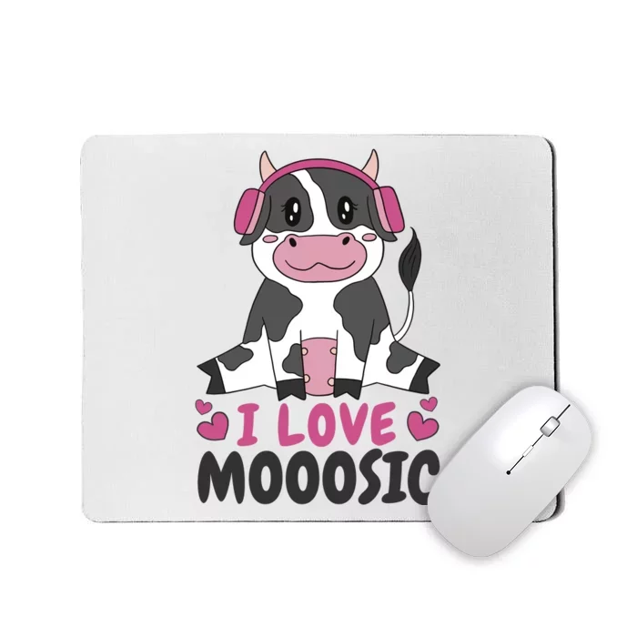 I Love Music Cow Mousepad