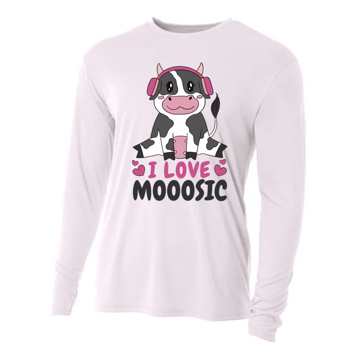 I Love Music Cow Cooling Performance Long Sleeve Crew