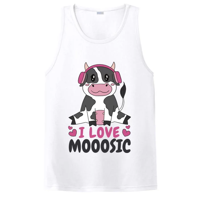 I Love Music Cow Performance Tank