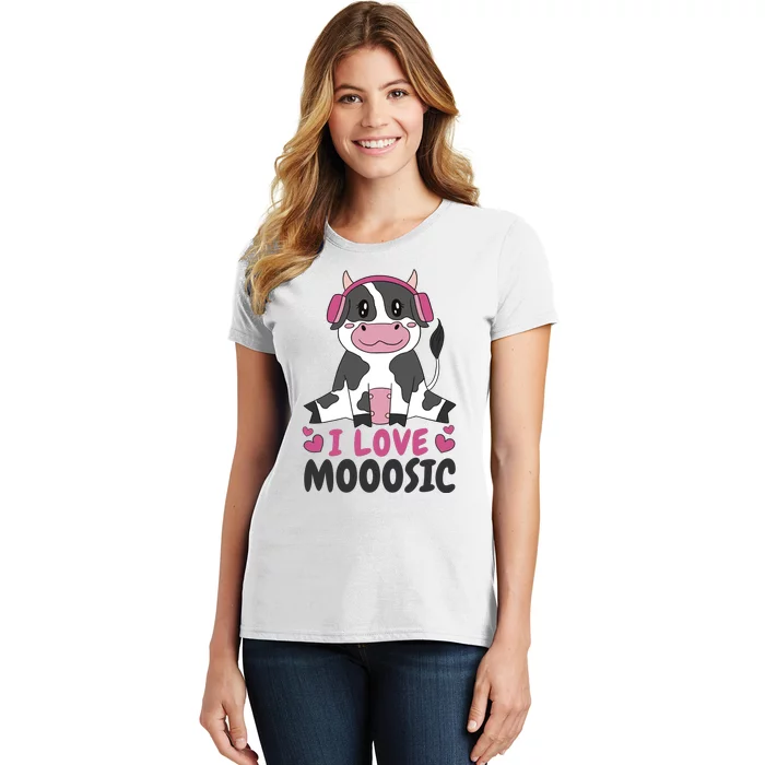 I Love Music Cow Women's T-Shirt