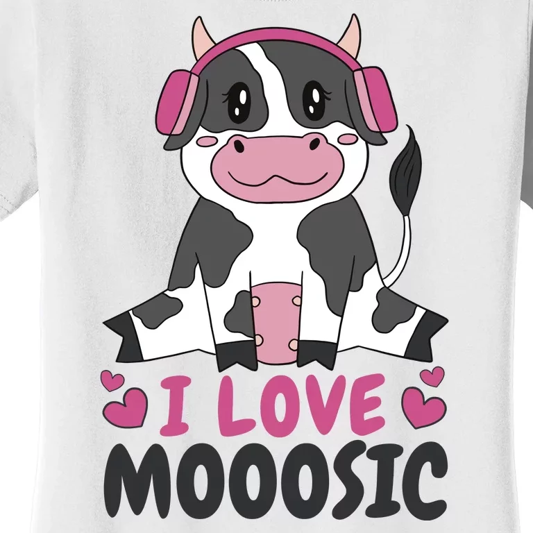 I Love Music Cow Women's T-Shirt