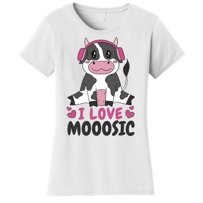 I Love Music Cow Women's T-Shirt