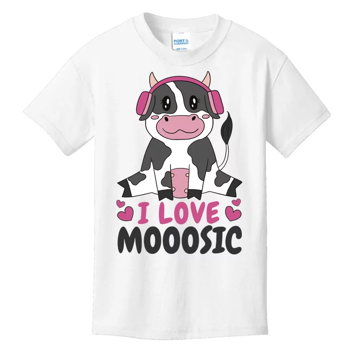 I Love Music Cow Kids T-Shirt