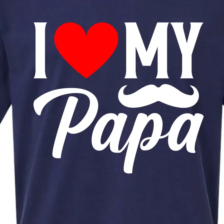 I Love My Papa FatherS Day Celebration Sueded Cloud Jersey T-Shirt