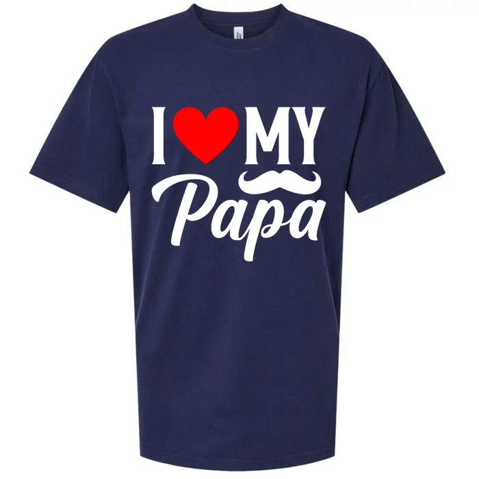 I Love My Papa FatherS Day Celebration Sueded Cloud Jersey T-Shirt