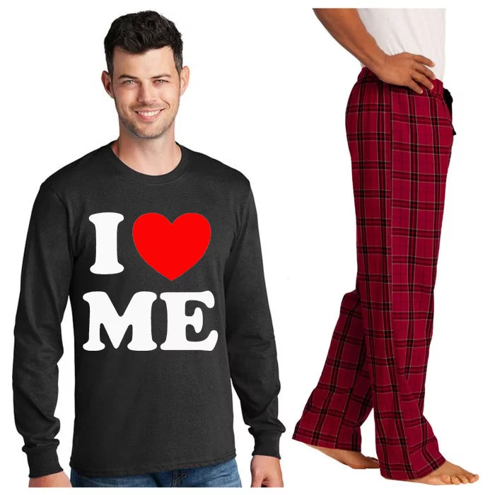 I Love Me I Red Heart Me I Love Me Myself And I Funny Long Sleeve Pajama Set