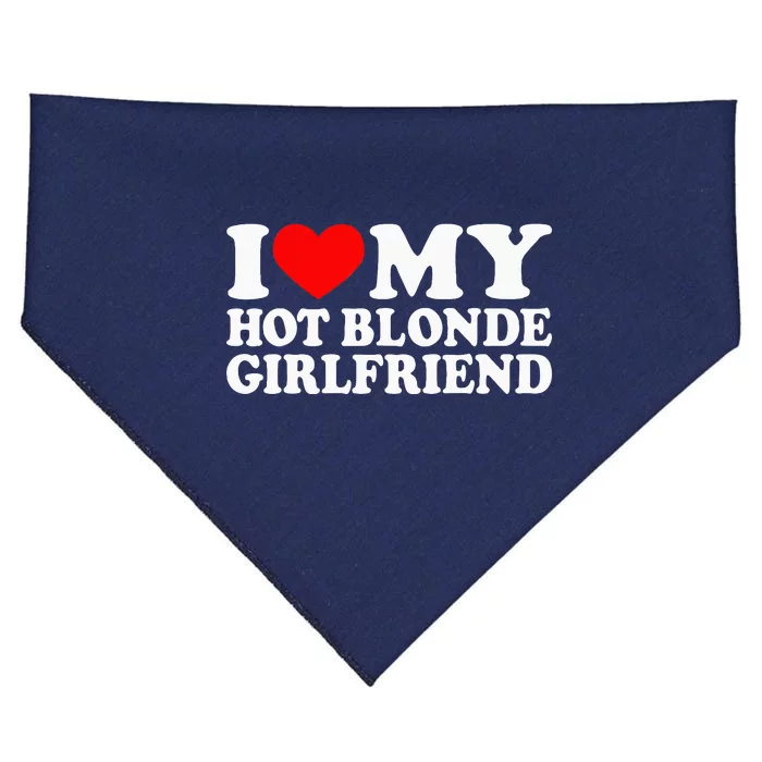 I Love My Hot Blonde Girlfriend I Heart My Blonde Hot GF USA-Made Doggie Bandana