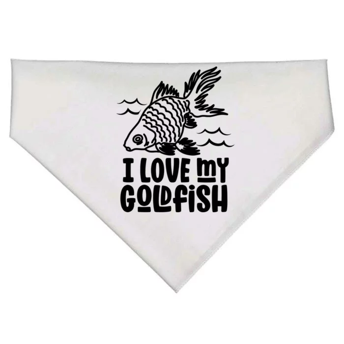 I Love My Goldfish Owner Goldfishs Lover Funny Gift USA-Made Doggie Bandana