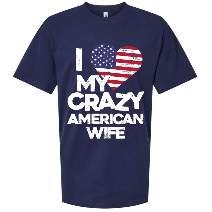 I Love My Crazy American Wife Funny Married Couple Sueded Cloud Jersey T-Shirt