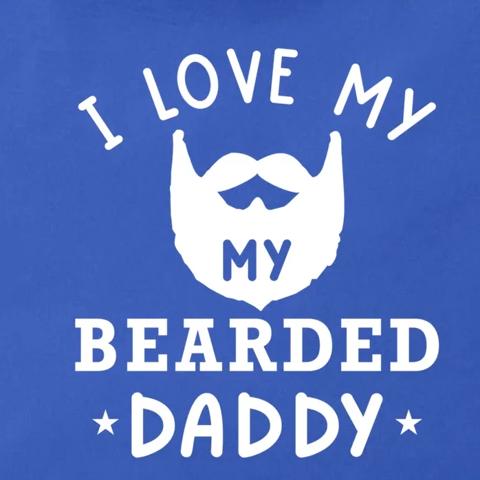 I Love My Bearded Dad Gift For Dad With Beard Father's Day Great Gift Zip Tote Bag