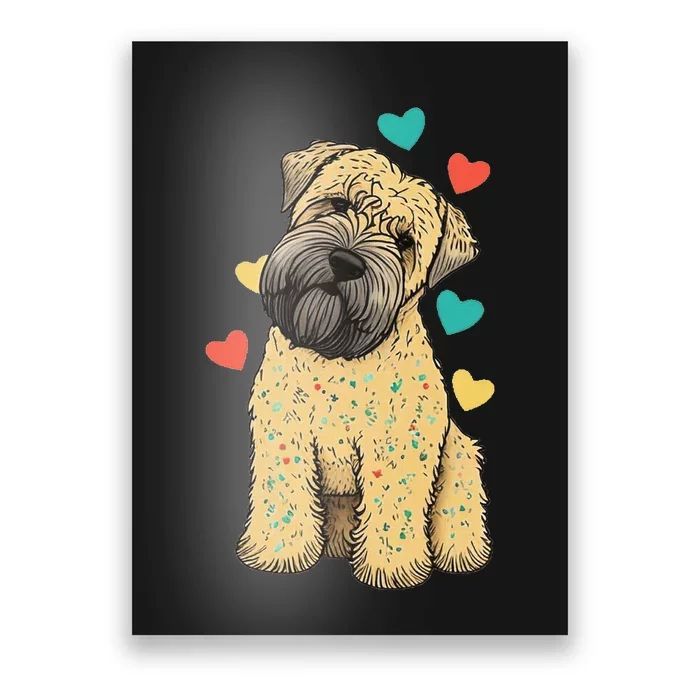 I Love My Soft Coated Wheaten Terrier Dog Valentines Heart Poster