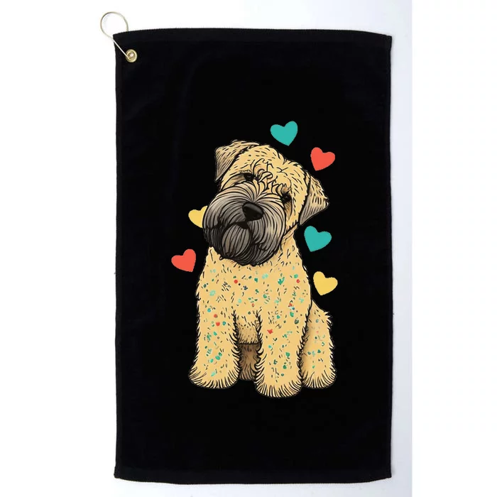 I Love My Soft Coated Wheaten Terrier Dog Valentines Heart Platinum Collection Golf Towel