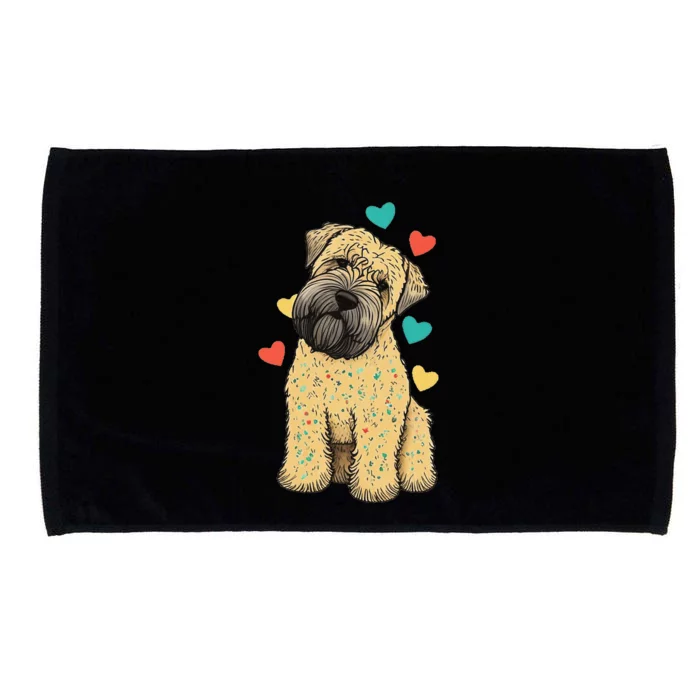 I Love My Soft Coated Wheaten Terrier Dog Valentines Heart Microfiber Hand Towel