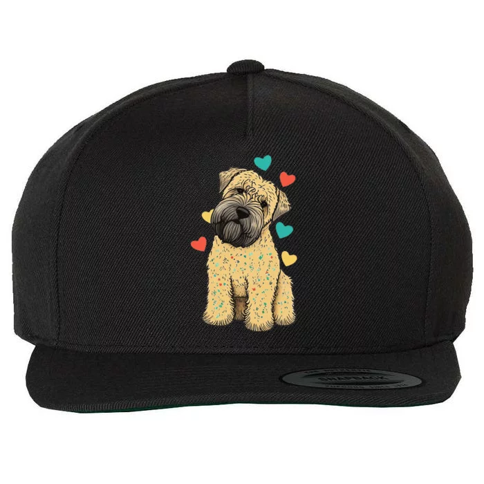 I Love My Soft Coated Wheaten Terrier Dog Valentines Heart Wool Snapback Cap