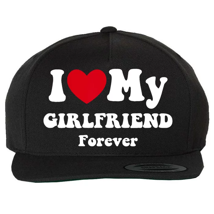 I Love My Girlfriend Wool Snapback Cap