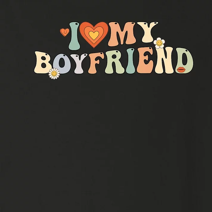 I Love My Boyfriend Groovy Retro I Red Heart My Boyfriend Bf Toddler Long Sleeve Shirt