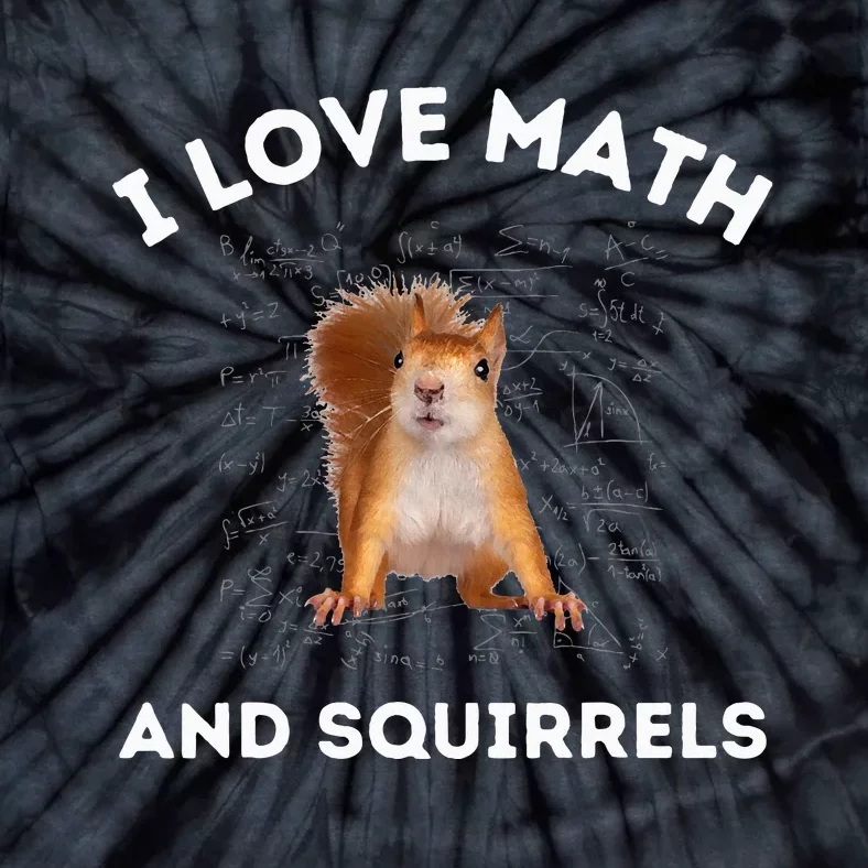 I Love Math And Squirrels Squirrel Lover Algebra Teacher Tie-Dye T-Shirt