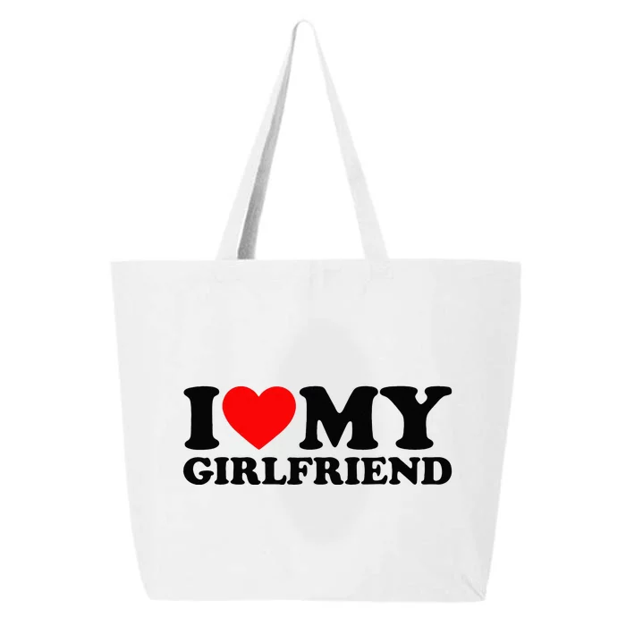 I Love My Girlfriend I Heart My Girlfriend Matching White 25L Jumbo Tote