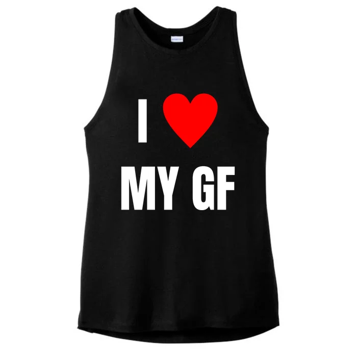 I Love My GF Girlfriend Heart Ladies Tri-Blend Wicking Tank