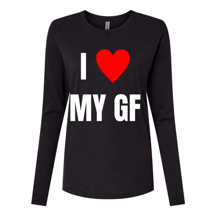 I Love My GF Girlfriend Heart Womens Cotton Relaxed Long Sleeve T-Shirt