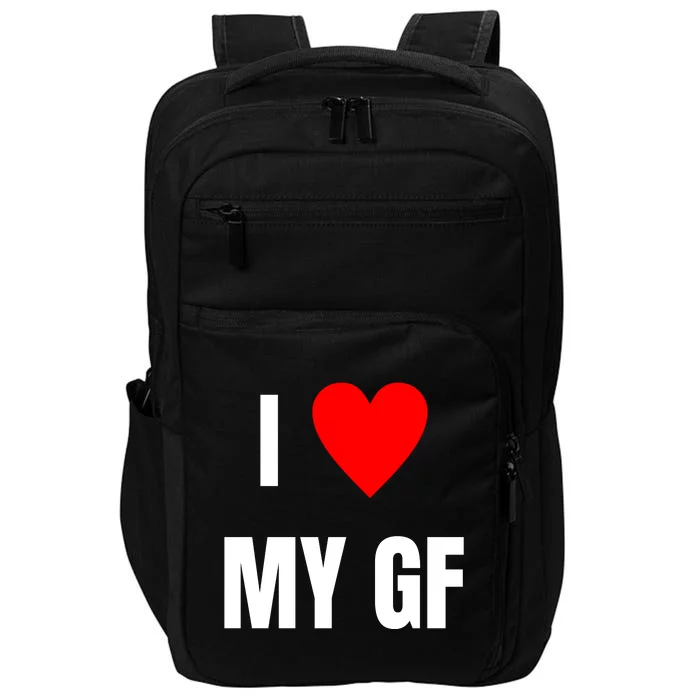 I Love My GF Girlfriend Heart Impact Tech Backpack