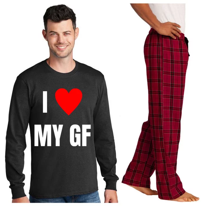 I Love My GF Girlfriend Heart Long Sleeve Pajama Set