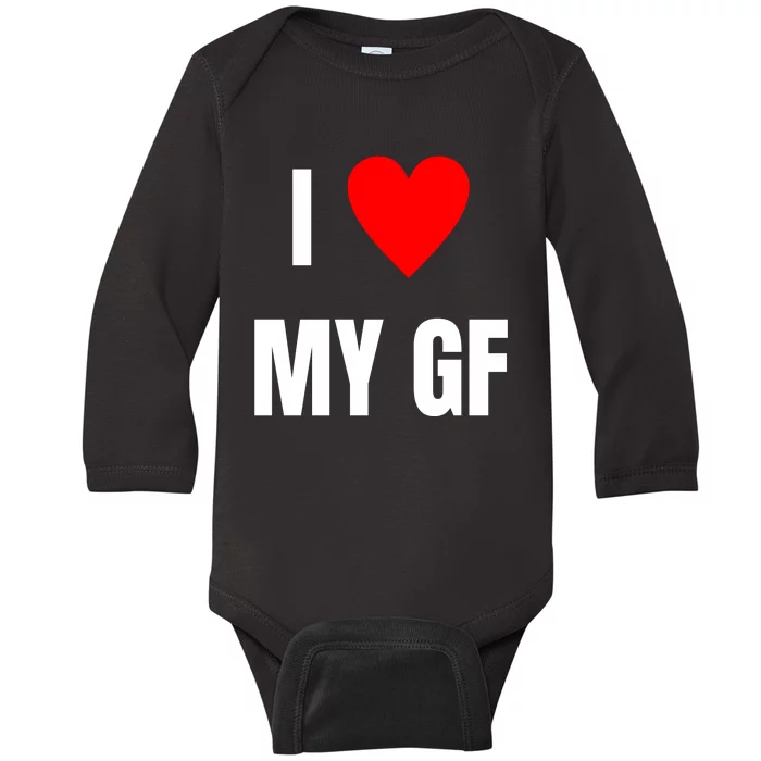 I Love My GF Girlfriend Heart Baby Long Sleeve Bodysuit