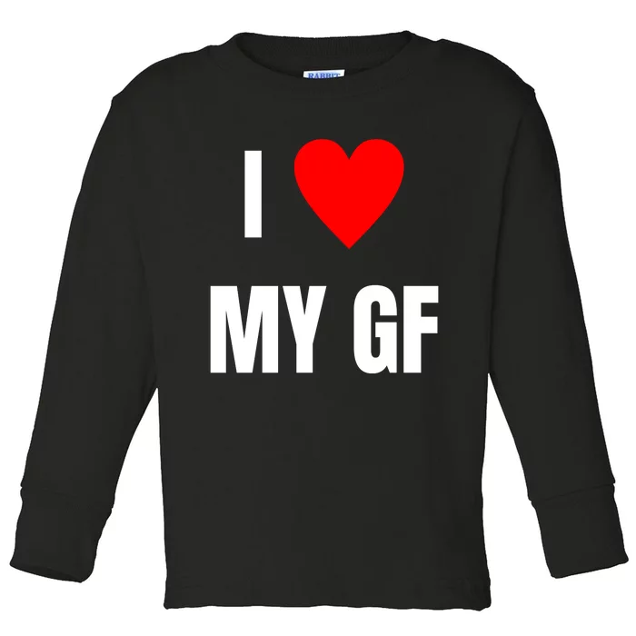 I Love My GF Girlfriend Heart Toddler Long Sleeve Shirt