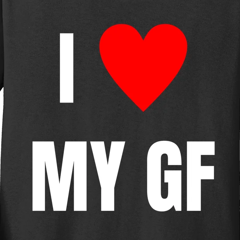 I Love My GF Girlfriend Heart Kids Long Sleeve Shirt